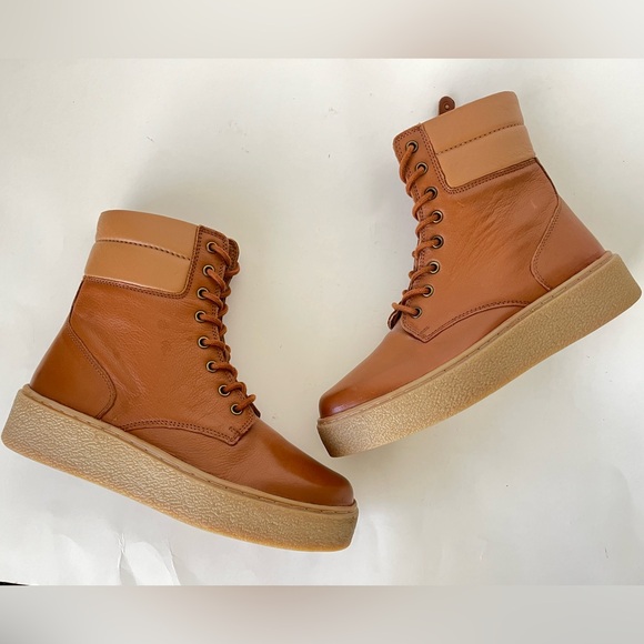 Roolee just wandering leather lace up platform boots 7 NEW - Picture 6 of 14